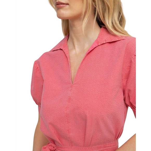 NEW SOUTHERN TIDE calan washed seersucker dress in camelia rose pink - Picture 2 of 4